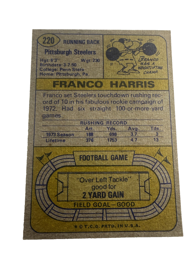 Franco Harris 1974 Topps #220 Pittsburgh Steelers