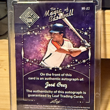 2026 Leaf Jose Cruz Houston Astros Season in the Sun # MB -JC2 Auto 1/2