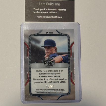 Leaf 2026 Kaden Waechter Pick #55 San Fransisco Giants Card#BA-KW1 Auto 50/75