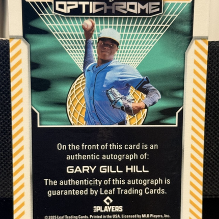 Leaf 2025 Gary Gill Hill Tampa Bay Rays #26 Prospect Card #BA-GGH Auto 2/8