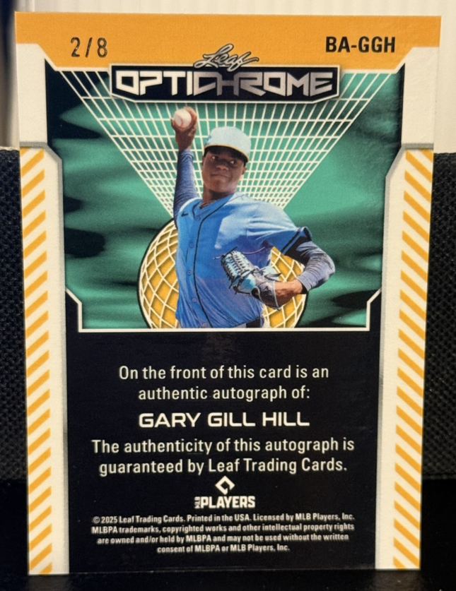 Leaf 2025 Gary Gill Hill Tampa Bay Rays #26 Prospect Card #BA-GGH Auto 2/8