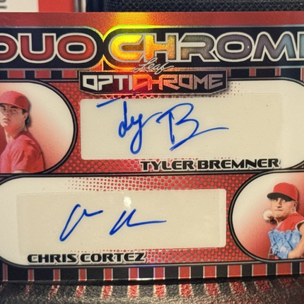 2025 Leaf Tyler Bremner MLB #43 Pros Chris Cortez Angels #11 Pros #D-21 Auto 1/2