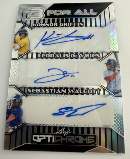 2025 Leaf 3 for all Konnor Griffin/Leodalis De Vries/Sebastia Walcott  Auto 2/10