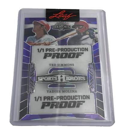 Leaf Heros 2 Ted Simmons-Yadier Mollina Sports Heroes 1/1 Pre-Production Proof