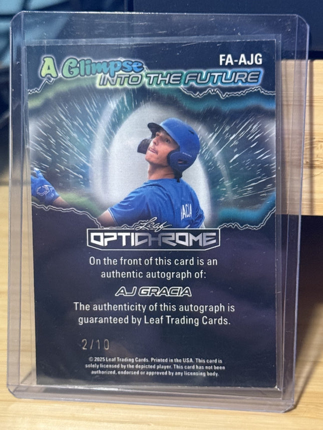 2025 Leaf AJ Gracia MLB 2026 9th Pick Atlanta Braves #FA-AJG Auto 2/10