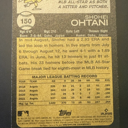 2022 Topps Heritage Shohei Ohtani LA Angels #150
