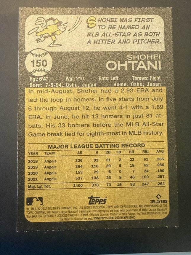 2022 Topps Heritage Shohei Ohtani LA Angels #150