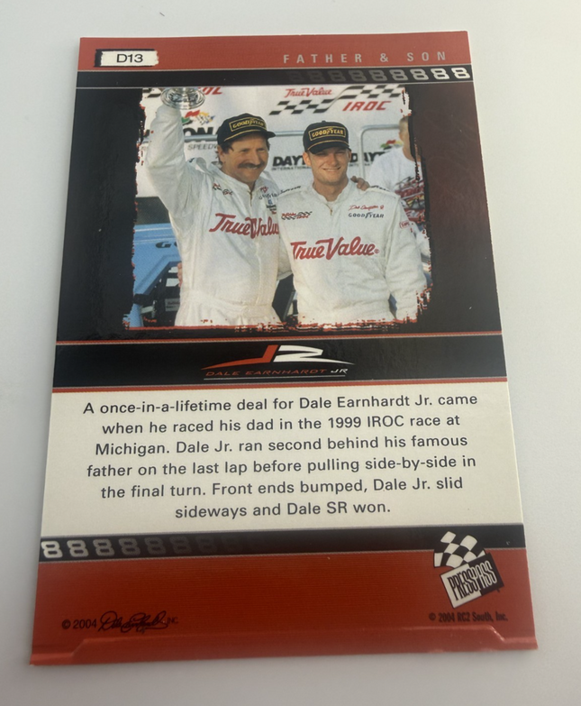 Father and Son Dale Earnhardt Sr and Jr. Press Pass 2004 #D13