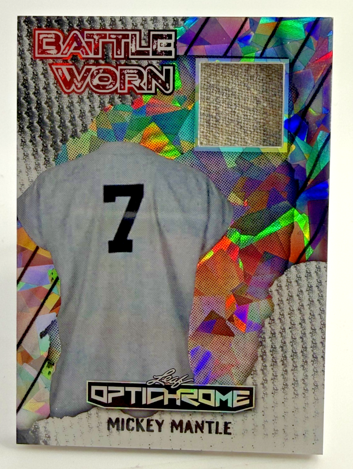 2025 Leaf Optichrome Mickey Mantle Battle Worn #BW-MM1 Jersey 1/5