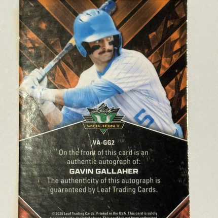 Leaf 2026 Gavin Gallaher 2027 MLB Draft Prospect Card #VA-GG2 Auto
