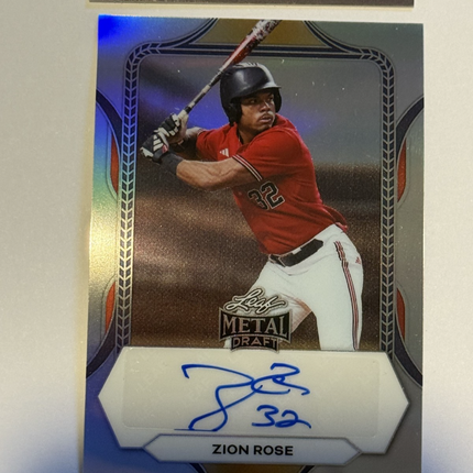 Leaf 2026 Zion Rose #6 draft pick Kansas City Royals Card #BA-ZR1 Auto