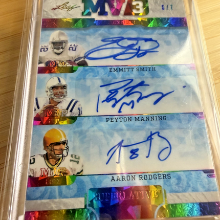 2023 Leaf Football Mv3 Emmitt Smith / Peyton Manning / Aaron Rodgers 6/7