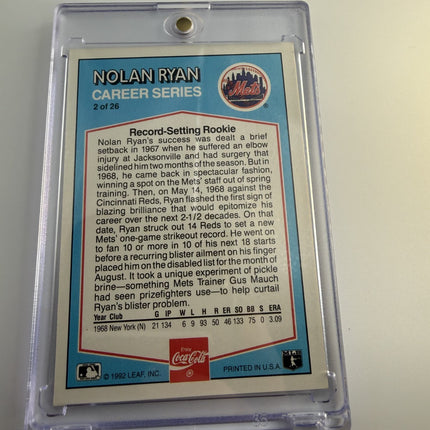 1992 Nolan Ryan Donruss Coca-Cola Career Series - #2 New York Mets LEAF