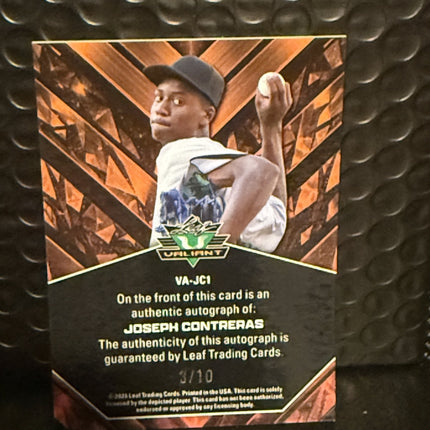 Leaf 2026 Joseph Contreras 2027 Draft Prospect Card #VA-JC1 Auto 3/10
