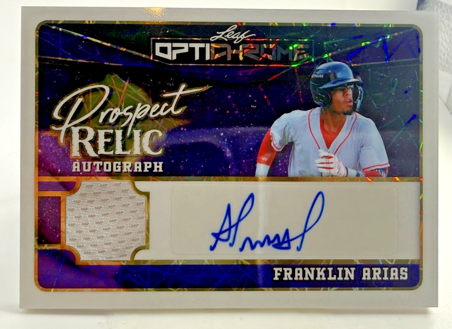2025 Leaf Optichrome Auto/Jersey Franklin Arias Prospect Relic #PR-FA1  Auto 2/5