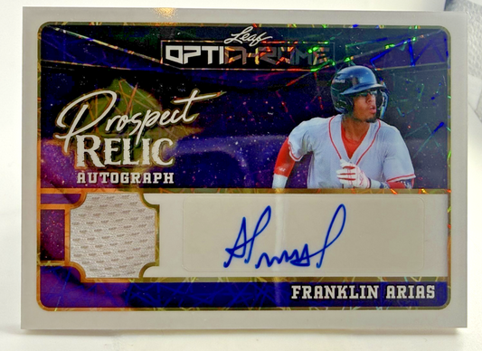 2025 Leaf Optichrome Auto/Jersey Franklin Arias Prospect Relic #PR-FA1  Auto 2/5