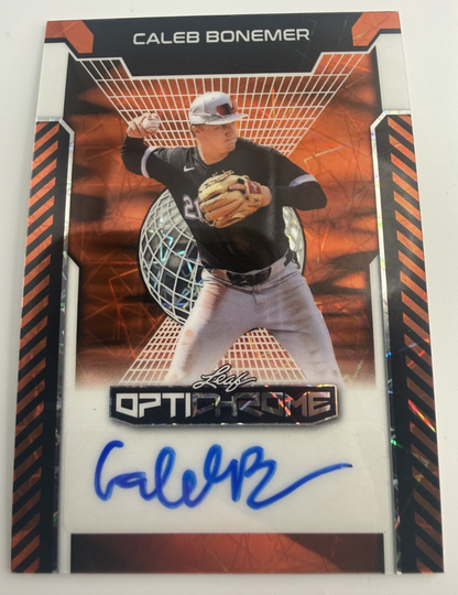 2025 Leaf Caleb Bonemer Optichrome MLB 15 Prospect # BA-CB2 Auto 4/4