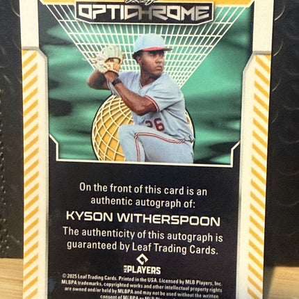 2025 Leaf Kyson Witherspoon Opitchrome #84 MLB Prosp #BA-KW1 Auto 2/5