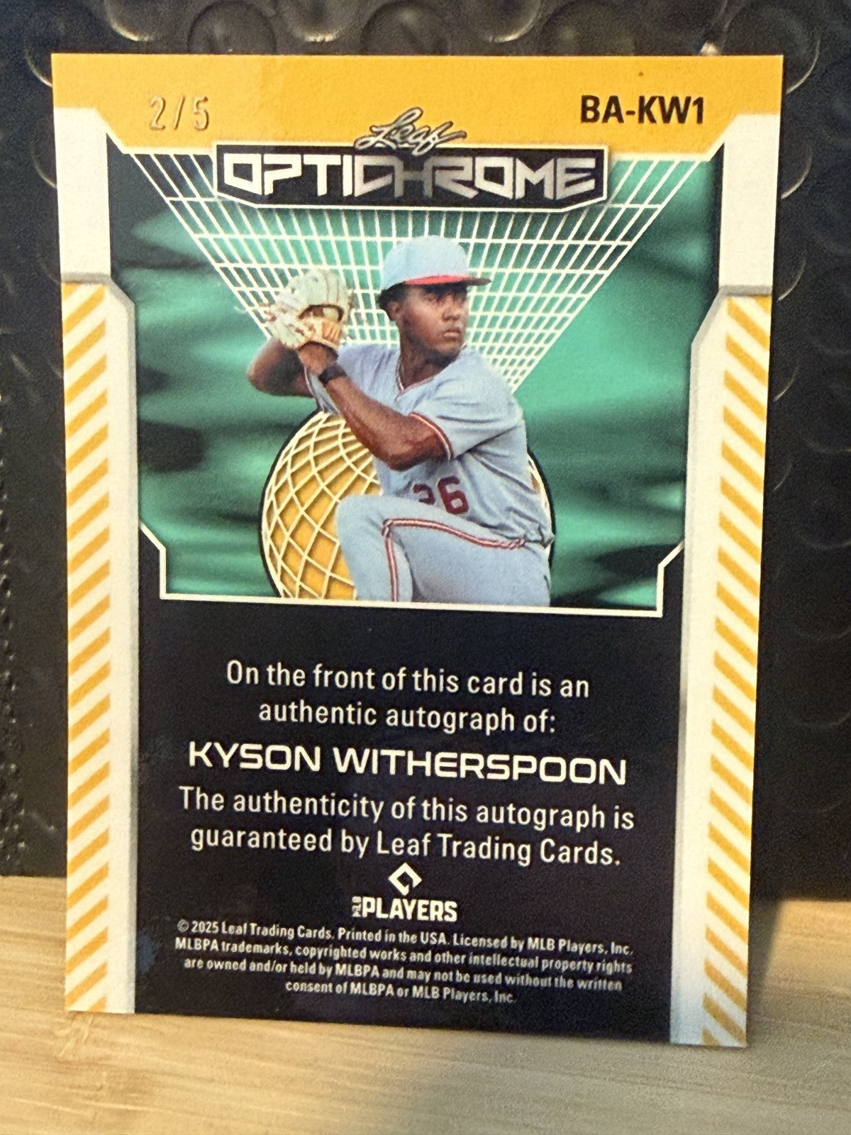 2025 Leaf Kyson Witherspoon Opitchrome #84 MLB Prosp #BA-KW1 Auto 2/5