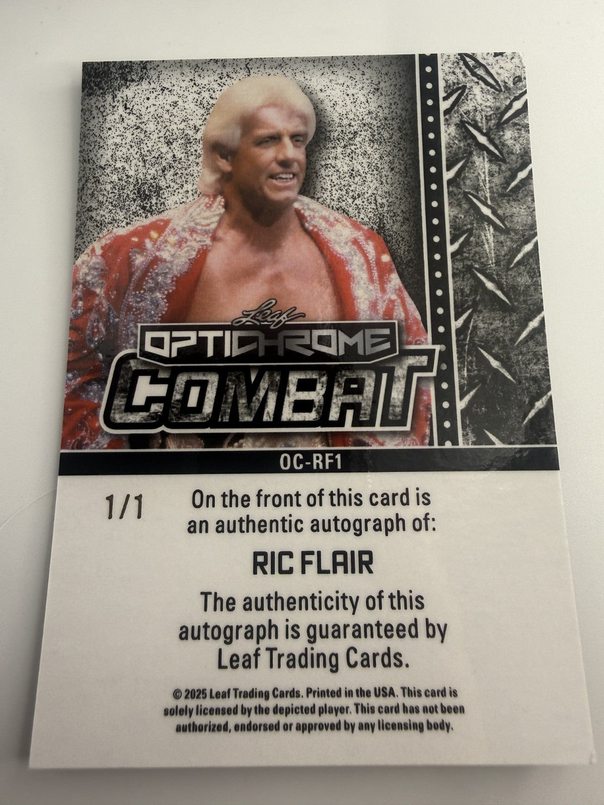 2025 Leaf Ric Flar  #OC-RF1 Auto 1/1 with "16X"  Little Dent bottom right corner