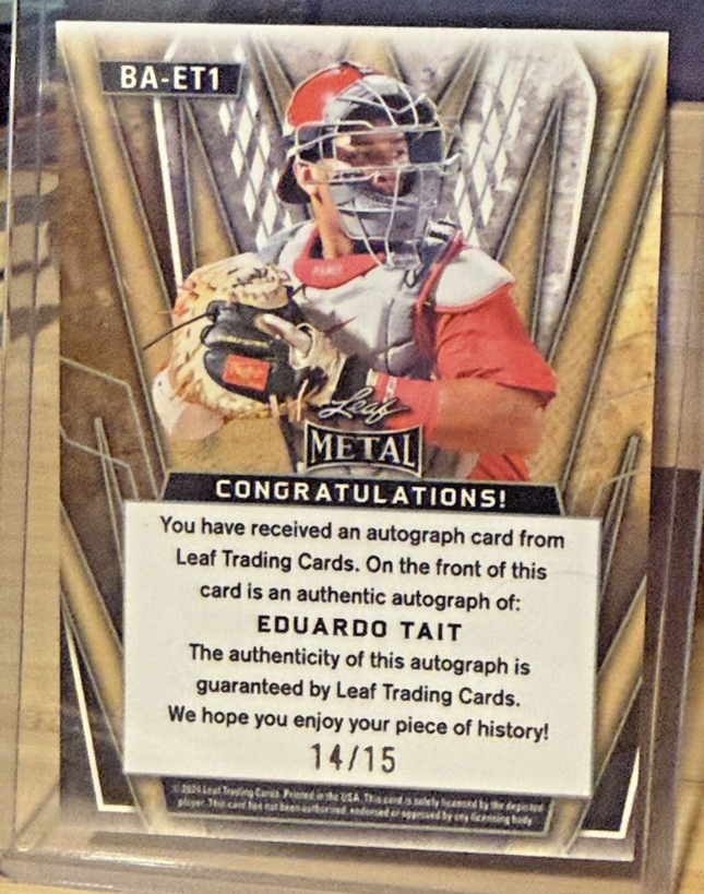 2025 Leaf Eduardo Tait Minnesota Twins MLB #42 Prospect #BA-ET1 Card 14/15
