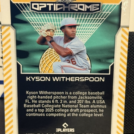 Leaf 2025 Kyson Witherspoon Boston Red Sox #4 Prospect Card #92 Auto 1/1
