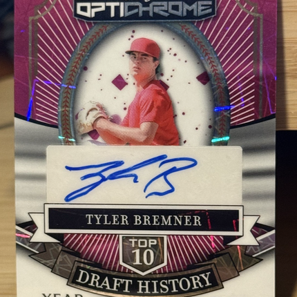 2025 Leaf Tyler Bremner LA Angels #1 rated prospect Card # HA-TB1 Auto 5/8