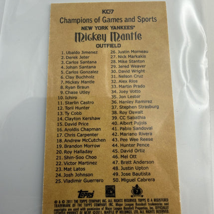 2011 Topps Champions of Games Mickey Mantle Yankees #KG7