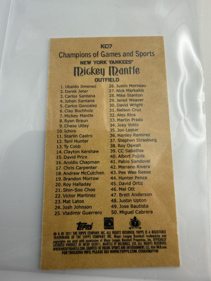 2011 Topps Champions of Games Mickey Mantle Yankees #KG7
