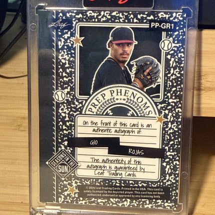 2026 Leaf Gio Rojas MLB #16 Draft Pick Texas Rangers #PP-GR1 Auto 4/4 Purple