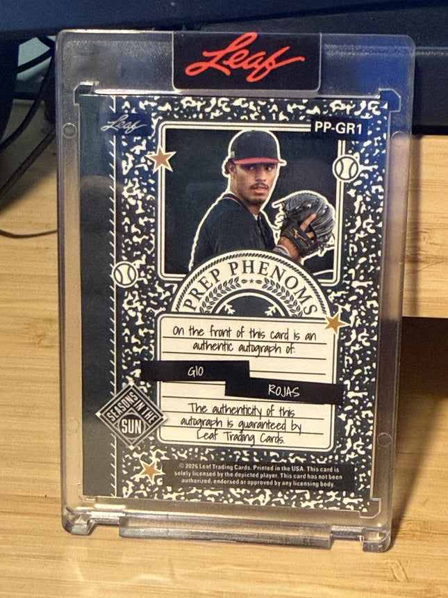 2026 Leaf Gio Rojas MLB #16 Draft Pick Texas Rangers #PP-GR1 Auto 4/4 Purple
