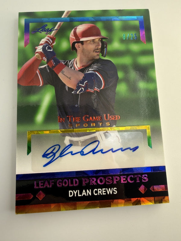 Dylan Crews 2024 Leaf Gold Prospects In The Game Used Sports Auto 8/25Washington