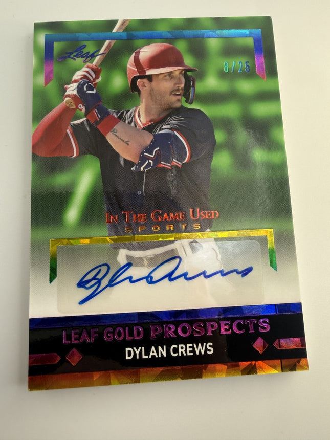 Dylan Crews 2024 Leaf Gold Prospects In The Game Used Sports Auto 8/25Washington