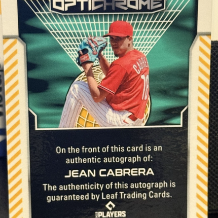 Leaf 2025 Jean Cabrera Philadephia Phillies #13 prospect  Card #BA-JC1 Auto 1/4
