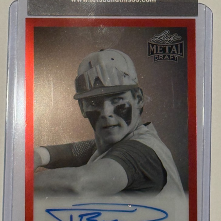 2026 Leaf Tyler Bell Colorado Rockies #10 Draft Pick 60L-TB1 AUTO 24/25