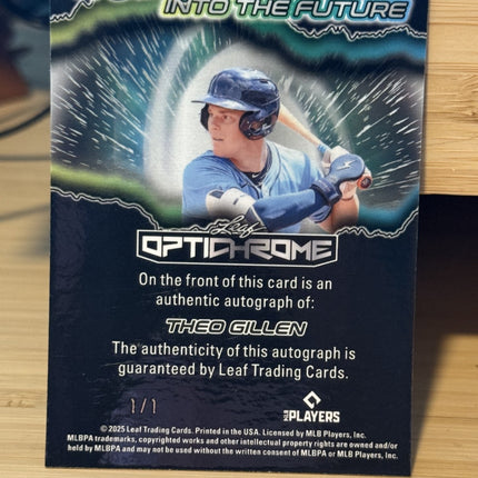 2025 Leaf Theo Gillen Tampa Bay Rays MLB #9 Prospect  #FA-TG1 Auto 1/1