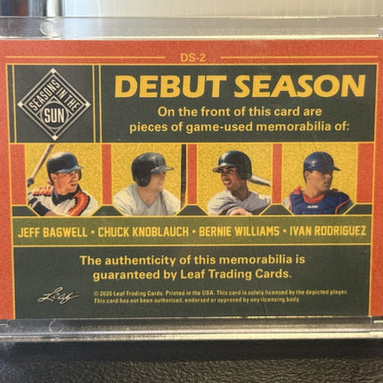 Leaf 2026 Debut Season 91 Bagwell Knoblauch Williams Rodriguez #DS2 4/5