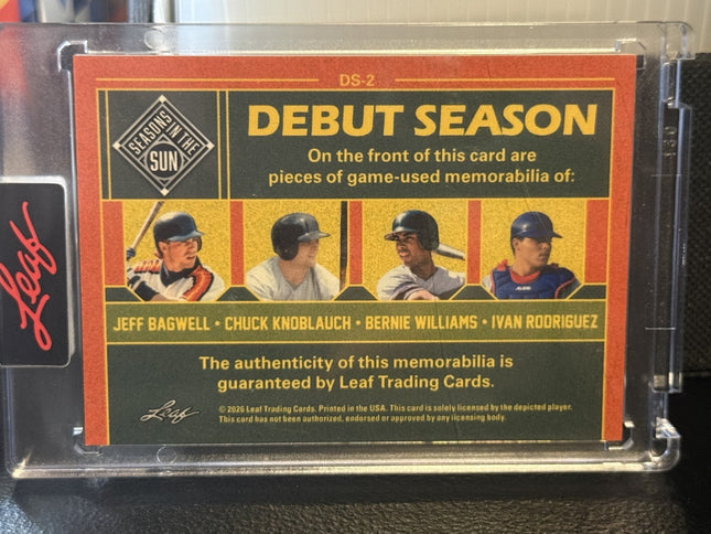 Leaf 2026 Debut Season 91 Bagwell Knoblauch Williams Rodriguez #DS2 4/5