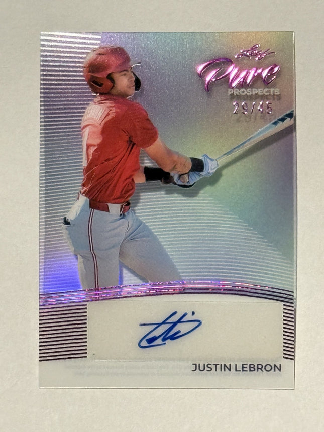 Leaf 2026 Justin Lebron Cincinnati Reds Draft Pick #18 PP-JL1 Auto 23/45