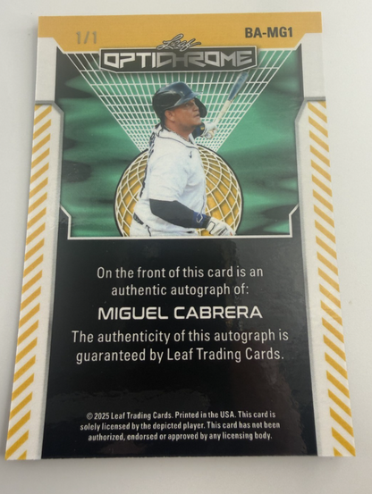 2025 Leaf Miguel Cabrera Optichrome Detriot Tigiers