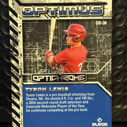 Leaf 2025 Tyson Lewis Cincinnati Reds Prospect Card#OB-36 Auto