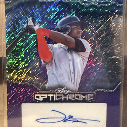 2025 Leaf Leodalis De Vries Glimpse in the Feature MLB 2 Prosp #FA-LDV Auto 3/5