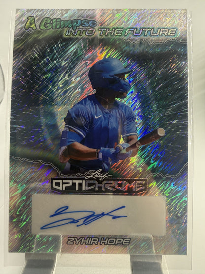 2025 Leaf Zyhir Hope Glimpse into  future 18 Ranked Prospect #FA-ZH1 Auto 9/10