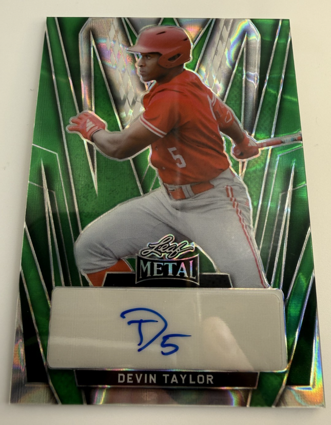 2024 Leaf Metal Devin Taylor Autograph #BA-DT1 Green Lava 6/6