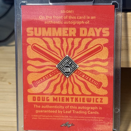 2026 Leaf Doug Mientkiewicz Summer Days Minnesota Twins #SD-DM1 Auto 7/12