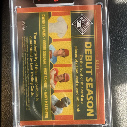 Leaf 2026 Debut Season Evans Gossage Schmidt Matthews Card #DS-13 1/3