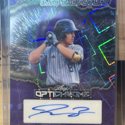 2025 Leaf Drew Burress MLB # 8 2026 Draft Pick Oakland A's #FA-DB1 Auto 5/5