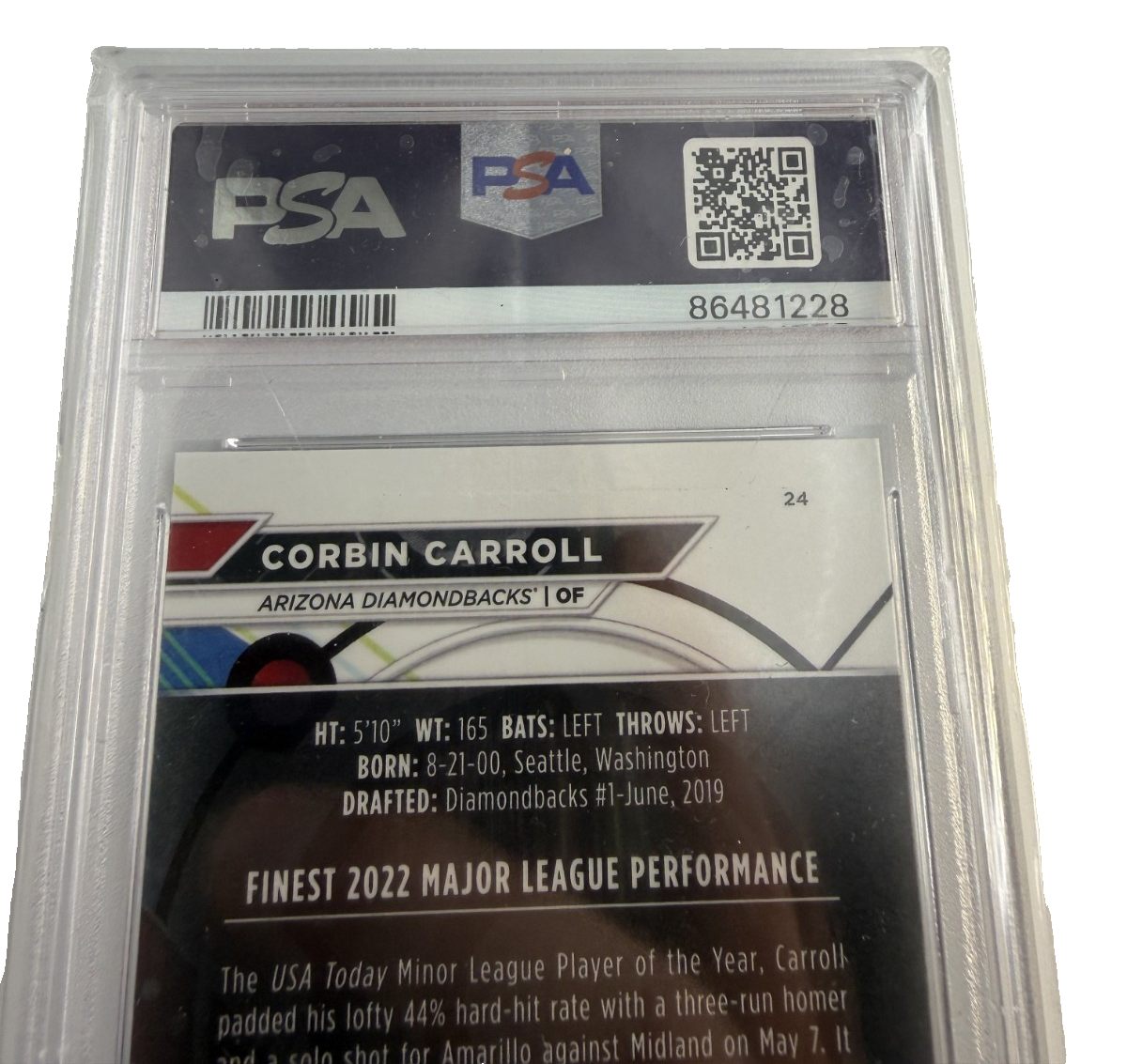 Corbin Carroll #24 2023 Topps Finest (RC) PSA Gem MT 10
