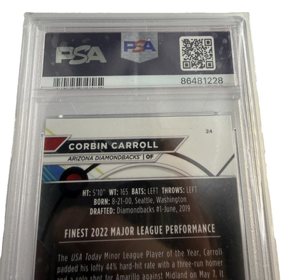 Corbin Carroll #24 2023 Topps Finest (RC) PSA Gem MT 10