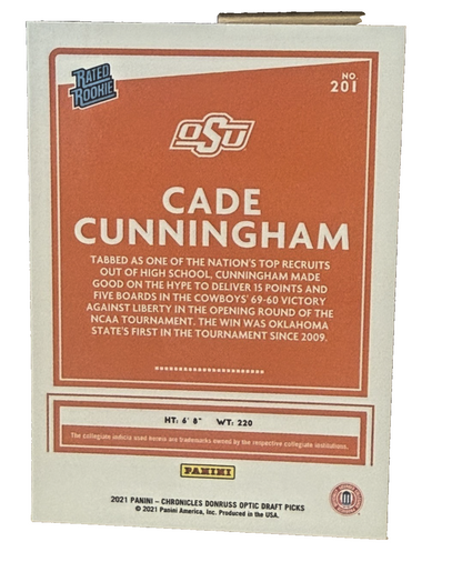 2021 Panini Cade Cunningham Chronicles Draft Picks Rated Rookie #201